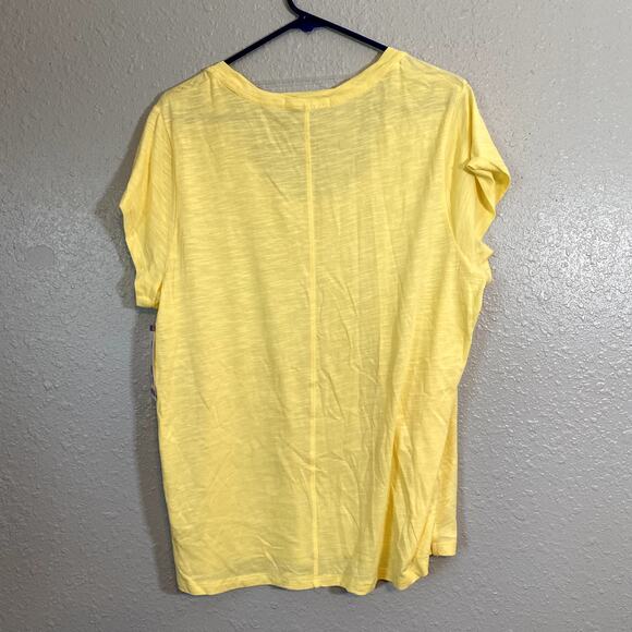 Social Standard Sanctuary XXL Tee Shirt Top Short Sleeve Yellow Scoop Neck - Picture 2 of 9
